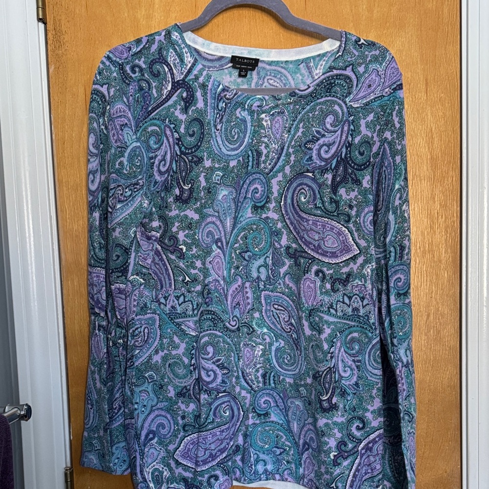 Talbots Multicolor Paisley sweater